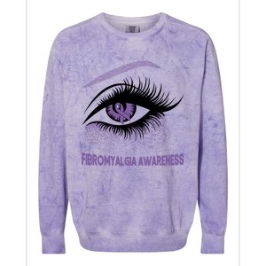 Fibromyalgia Awareness Warrior Purple Bright Eye Funny Gift Colorblast Crewneck Sweatshirt