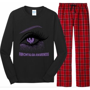 Fibromyalgia Awareness Warrior Purple Bright Eye Funny Gift Long Sleeve Pajama Set