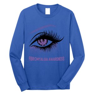 Fibromyalgia Awareness Warrior Purple Bright Eye Funny Gift Long Sleeve Shirt