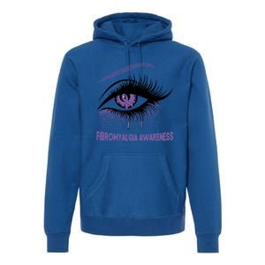 Fibromyalgia Awareness Warrior Purple Bright Eye Funny Gift Premium Hoodie