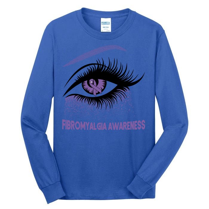 Fibromyalgia Awareness Warrior Purple Bright Eye Funny Gift Tall Long Sleeve T-Shirt