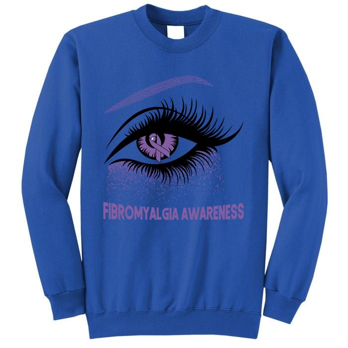 Fibromyalgia Awareness Warrior Purple Bright Eye Funny Gift Tall Sweatshirt