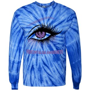 Fibromyalgia Awareness Warrior Purple Bright Eye Funny Gift Tie-Dye Long Sleeve Shirt