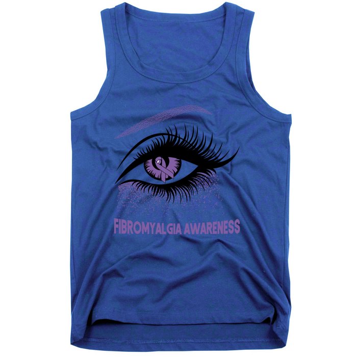 Fibromyalgia Awareness Warrior Purple Bright Eye Funny Gift Tank Top