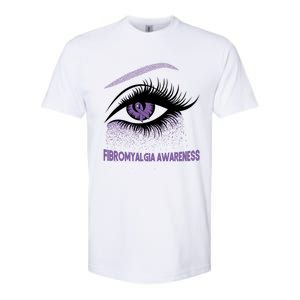 Fibromyalgia Awareness Warrior Purple Bright Eye Funny Gift Softstyle CVC T-Shirt