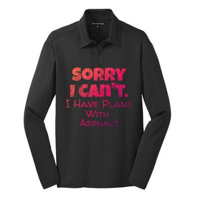 Funny Asphalt Worker Quote Street Paver Gift Paving Love Gift Silk Touch Performance Long Sleeve Polo