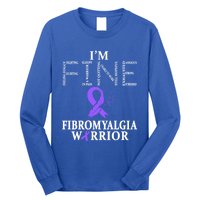 Fibromyalgia Awareness Warrior Support Purple Ribbon Gift Long Sleeve Shirt