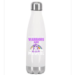 Fibromyalgia Awareness Warriors Are Magical Unicorn Meaningful Gift Stainless Steel Insulated Water Bottle