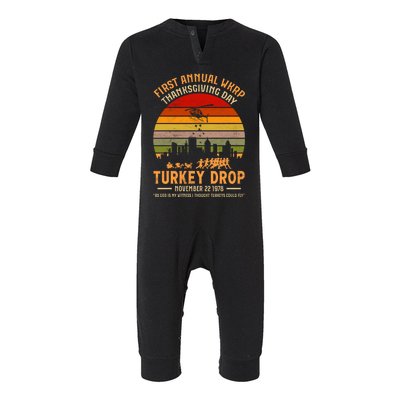 First Annual WKRP Thanksgiving Day Turkey Drop Infant Fleece One Piece