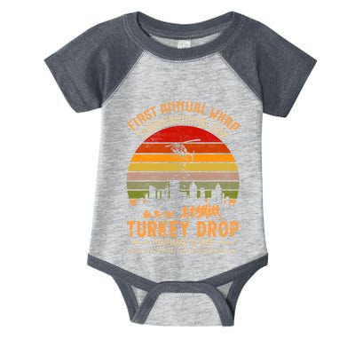 First Annual WKRP Thanksgiving Day Turkey Drop Infant Baby Jersey Bodysuit