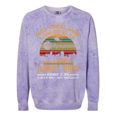 First Annual WKRP Thanksgiving Day Turkey Drop Colorblast Crewneck Sweatshirt