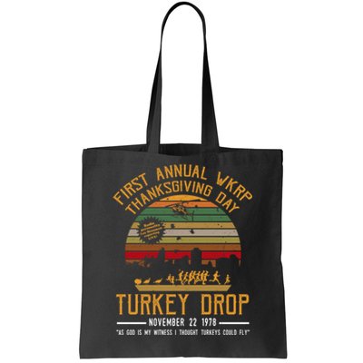 First Annual WKRP Thanksgiving Day Turkey Drop Tote Bag