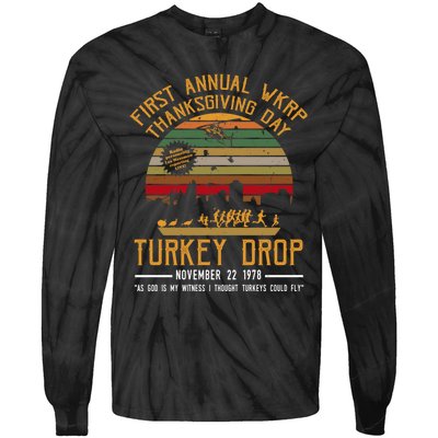 First Annual WKRP Thanksgiving Day Turkey Drop Tie-Dye Long Sleeve Shirt