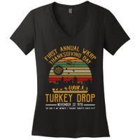 First Annual WKRP Thanksgiving Day Turkey Drop Women's V-Neck T-Shirt