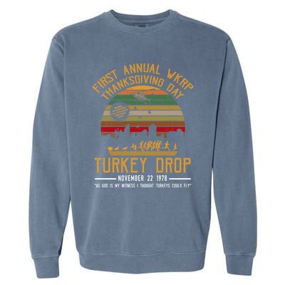 First Annual WKRP Thanksgiving Day Turkey Drop Garment-Dyed Sweatshirt