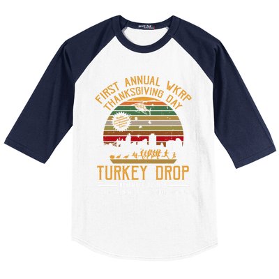 First Annual WKRP Thanksgiving Day Turkey Drop Baseball Sleeve Shirt