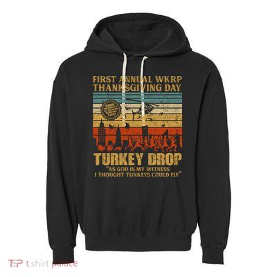 First Annual WKRP Thanksgiving Day Turkey Drop Garment-Dyed Fleece Hoodie