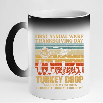 First Annual WKRP Thanksgiving Day Turkey Drop 11oz Black Color Changing Mug