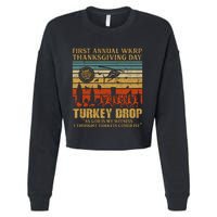 First Annual WKRP Thanksgiving Day Turkey Drop Cropped Pullover Crew