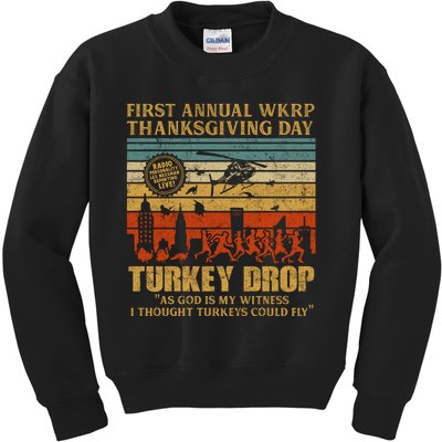 First Annual WKRP Thanksgiving Day Turkey Drop Kids Sweatshirt