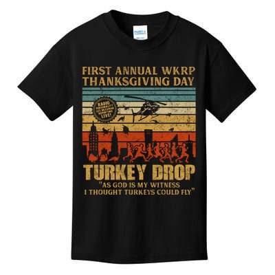 First Annual WKRP Thanksgiving Day Turkey Drop Kids T-Shirt