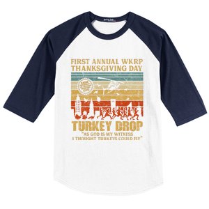 First Annual WKRP Thanksgiving Day Turkey Drop Baseball Sleeve Shirt