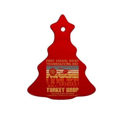 First Annual WKRP Thanksgiving Day Turkey Drop Ceramic Tree Ornament