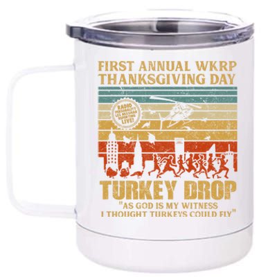 First Annual WKRP Thanksgiving Day Turkey Drop 12 oz Stainless Steel Tumbler Cup