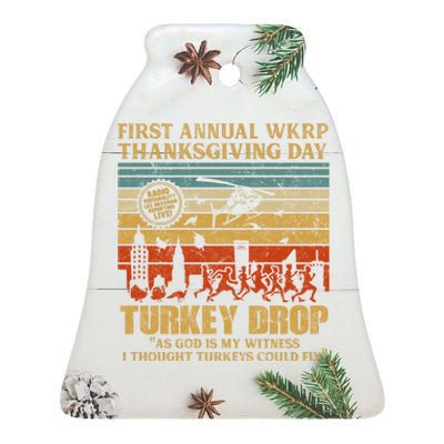 First Annual WKRP Thanksgiving Day Turkey Drop Ceramic Bell Ornament