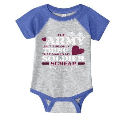 Funny Army Wife/friend Gift Make My Soldier Scream Gift Infant Baby Jersey Bodysuit