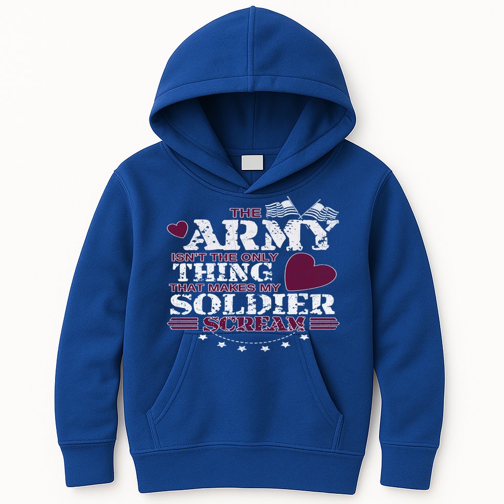 Funny Army Wife/friend Gift Make My Soldier Scream Gift Kids Hoodie