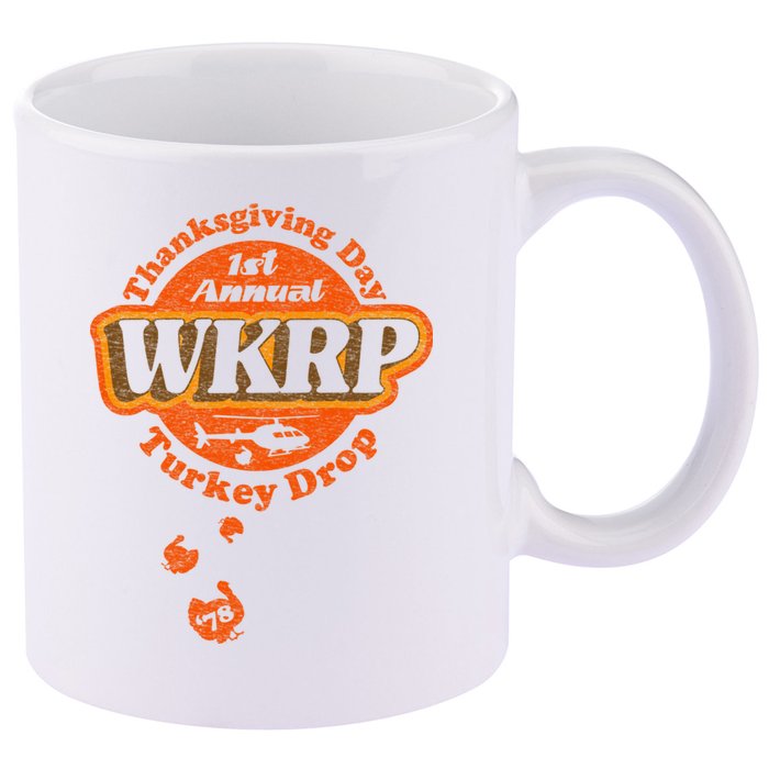 First Annual WKRP Thanksgiving Day Turkey Drop 11oz C Handle Ceramic Mug