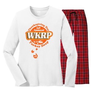 First Annual WKRP Thanksgiving Day Turkey Drop Women's Long Sleeve Flannel Pajama Set 