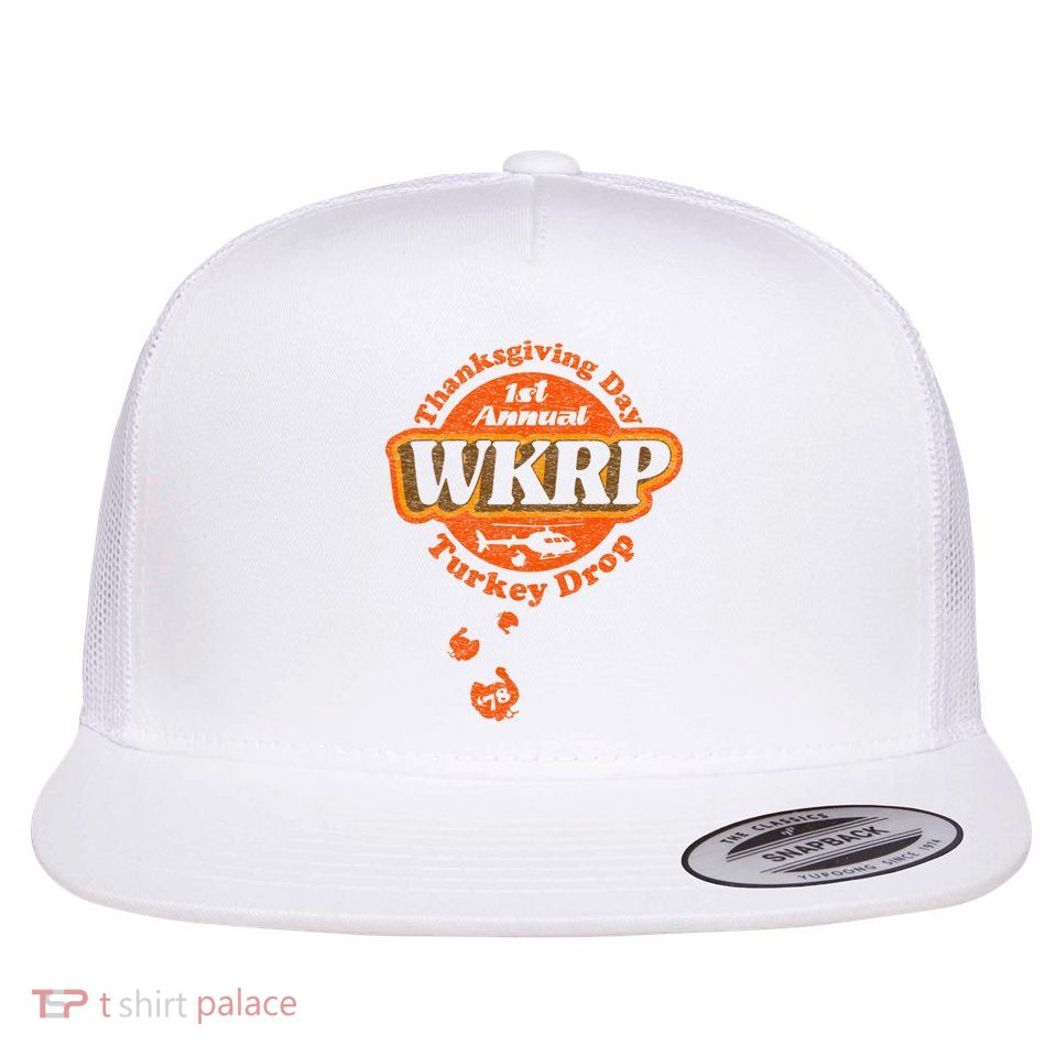 First Annual WKRP Thanksgiving Day Turkey Drop Flat Bill Trucker Hat