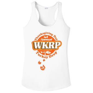 First Annual WKRP Thanksgiving Day Turkey Drop Ladies PosiCharge Competitor Racerback Tank