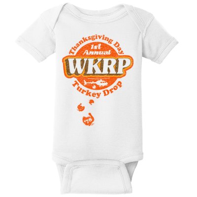 First Annual WKRP Thanksgiving Day Turkey Drop Baby Bodysuit