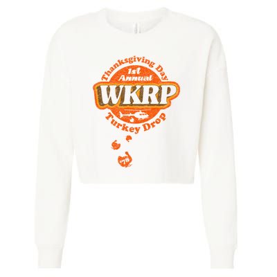 First Annual WKRP Thanksgiving Day Turkey Drop Cropped Pullover Crew