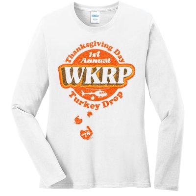 First Annual WKRP Thanksgiving Day Turkey Drop Ladies Long Sleeve Shirt