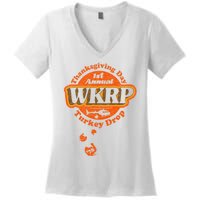 First Annual WKRP Thanksgiving Day Turkey Drop Women's V-Neck T-Shirt