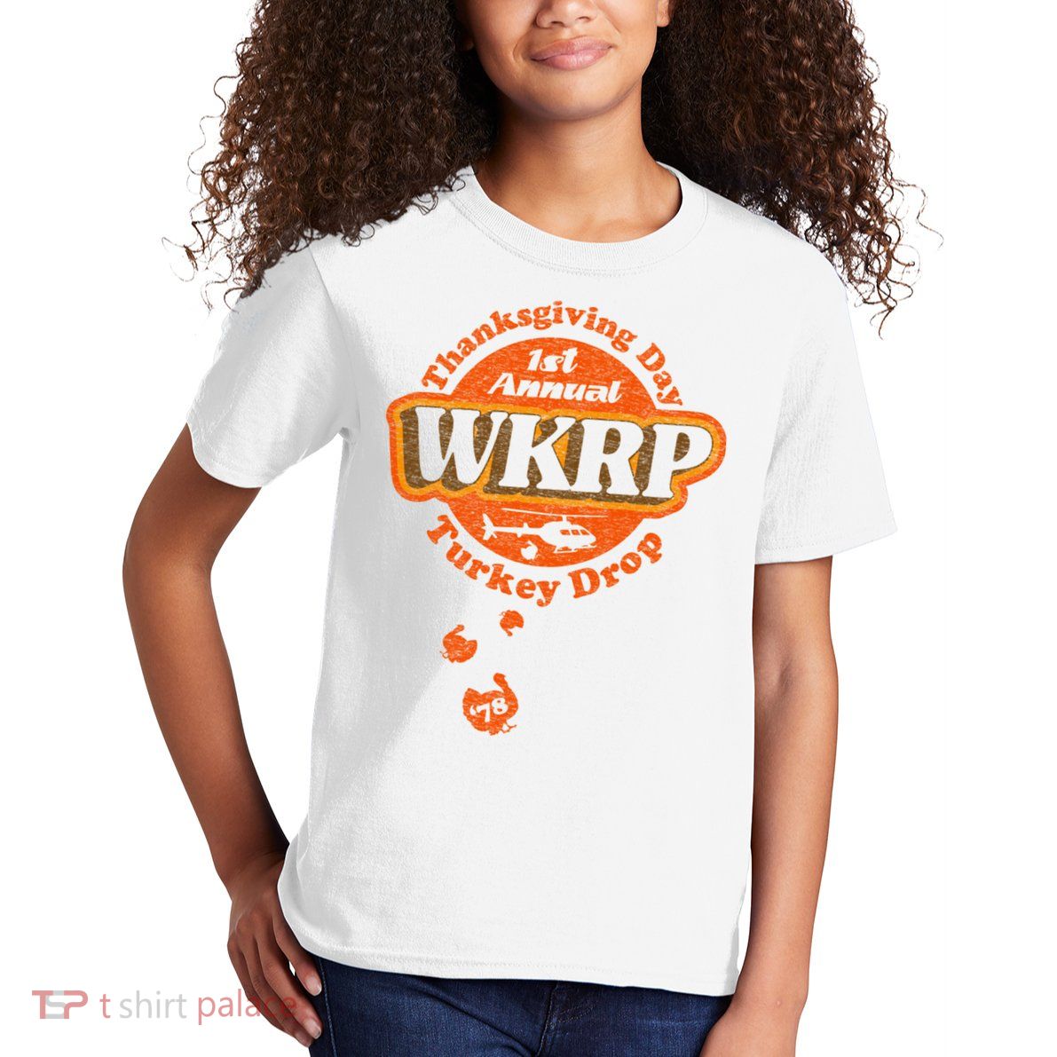 First Annual WKRP Thanksgiving Day Turkey Drop Kids T-Shirt