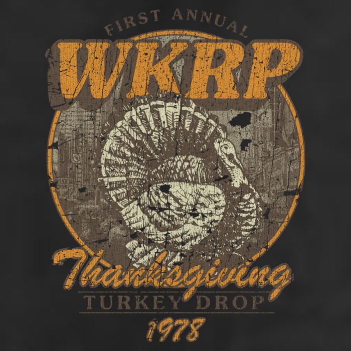 First Annual WKRP Thanksgiving Day Turkey Drop Garment-Dyed Fleece Hoodie