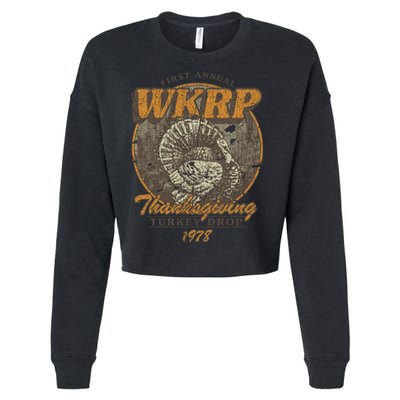 First Annual WKRP Thanksgiving Day Turkey Drop Cropped Pullover Crew