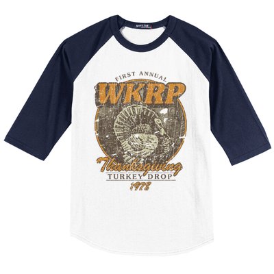 First Annual WKRP Thanksgiving Day Turkey Drop Baseball Sleeve Shirt