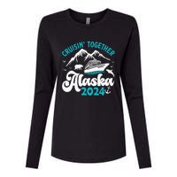 Funny Anniversary Wedding Alaska Cruise 2024 Couple Vacation Womens Cotton Relaxed Long Sleeve T-Shirt