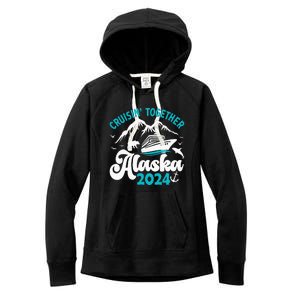 Funny Anniversary Wedding Alaska Cruise 2024 Couple Vacation Women's Fleece Hoodie