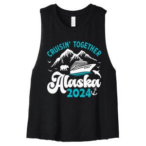 Funny Anniversary Wedding Alaska Cruise 2024 Couple Vacation Women's Racerback Cropped Tank