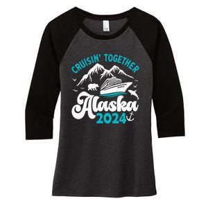 Funny Anniversary Wedding Alaska Cruise 2024 Couple Vacation Women's Tri-Blend 3/4-Sleeve Raglan Shirt