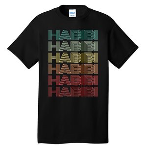 Funny Arabic Word HABIBI Retro Wife Halal Arab Yalla Wedding Tall T-Shirt