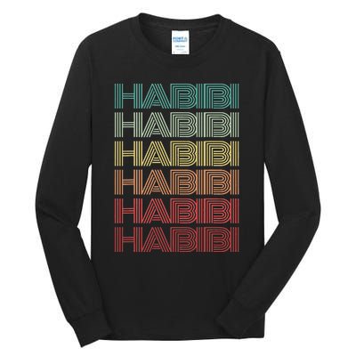 Funny Arabic Word HABIBI Retro Wife Halal Arab Yalla Wedding Tall Long Sleeve T-Shirt