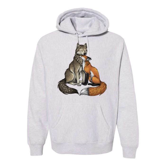 Fox And Wolf Premium Hoodie